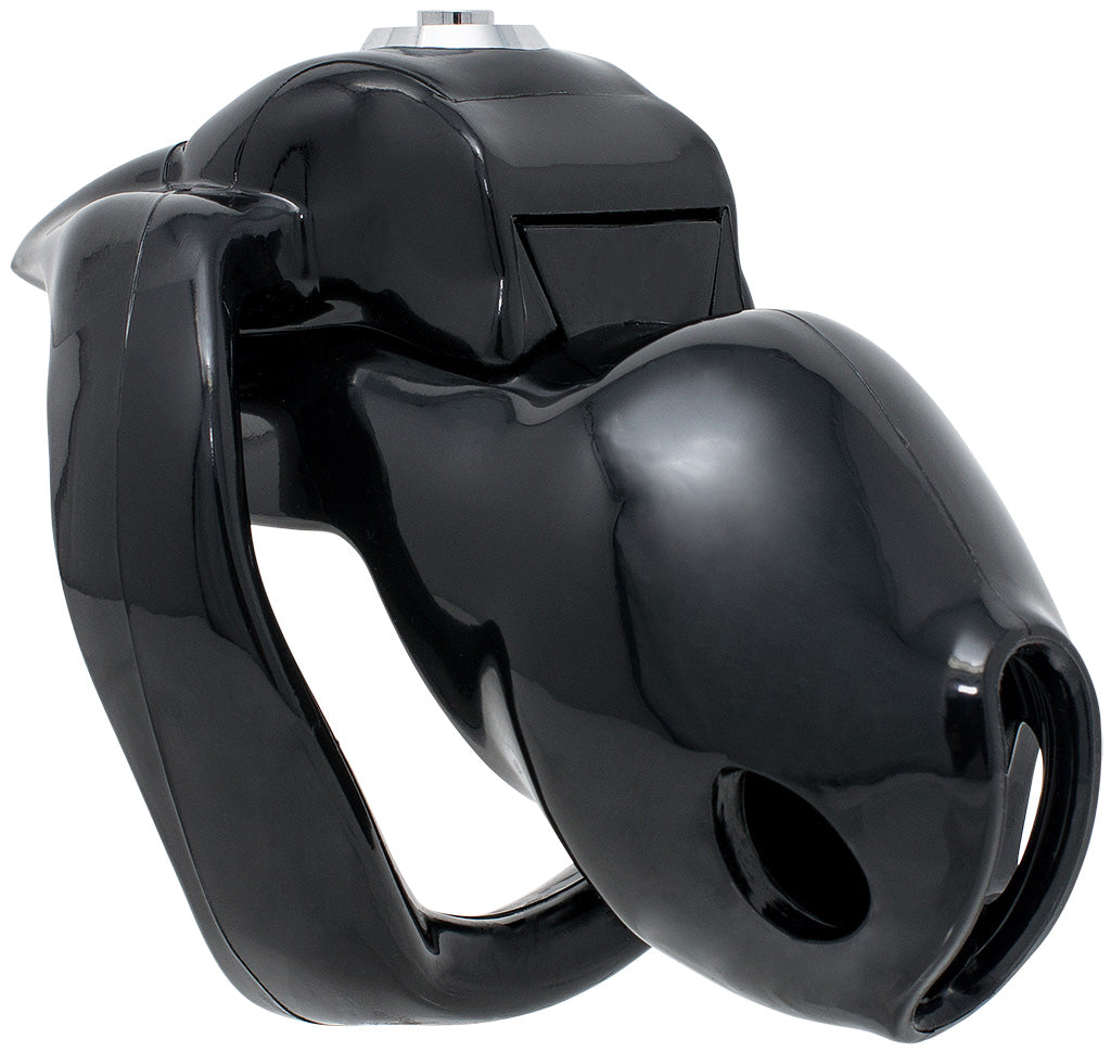 Black HT-V5 Chastity Cage -Button Lock Nano