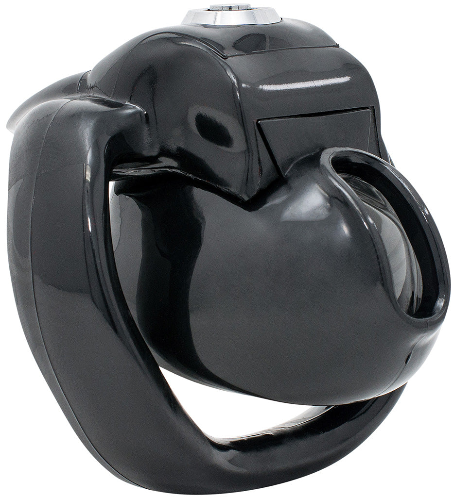 Black HT-V5 Chastity Cage -Button Lock Nub