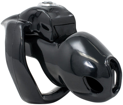 Black HT-V5 Chastity Cage -Button Lock Small