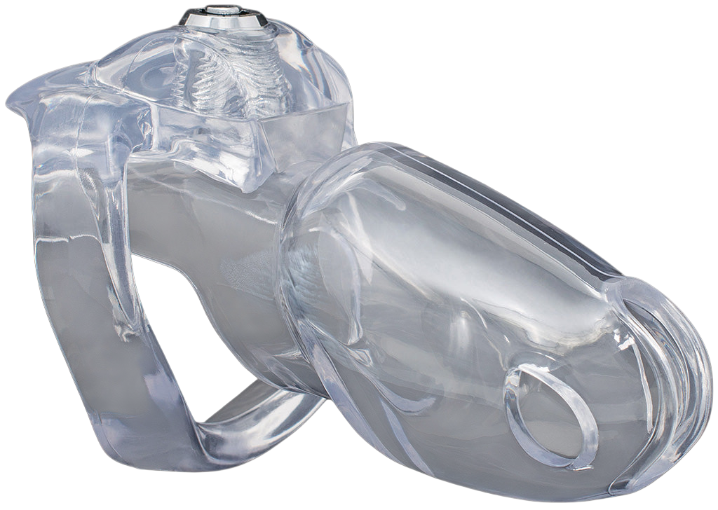 Xscockcage | Jaula de Castidad Transparente HT-V5 con Cerradura Inferior y Anillo Curvo