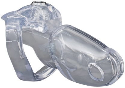 Xscockcage | Jaula de Castidad Transparente HT-V5 con Cerradura Inferior y Anillo Curvo