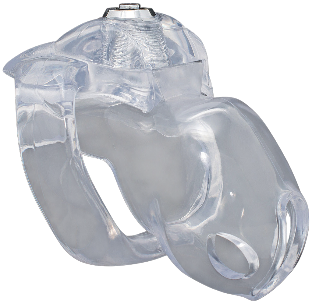 Xscockcage | Jaula de Castidad Transparente HT-V5 con Cerradura Inferior y Anillo Curvo