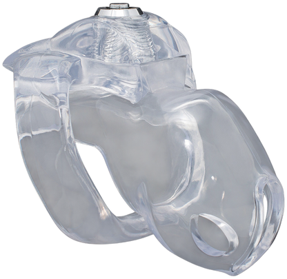 Xscockcage | Jaula de Castidad Transparente HT-V5 con Cerradura Inferior y Anillo Curvo