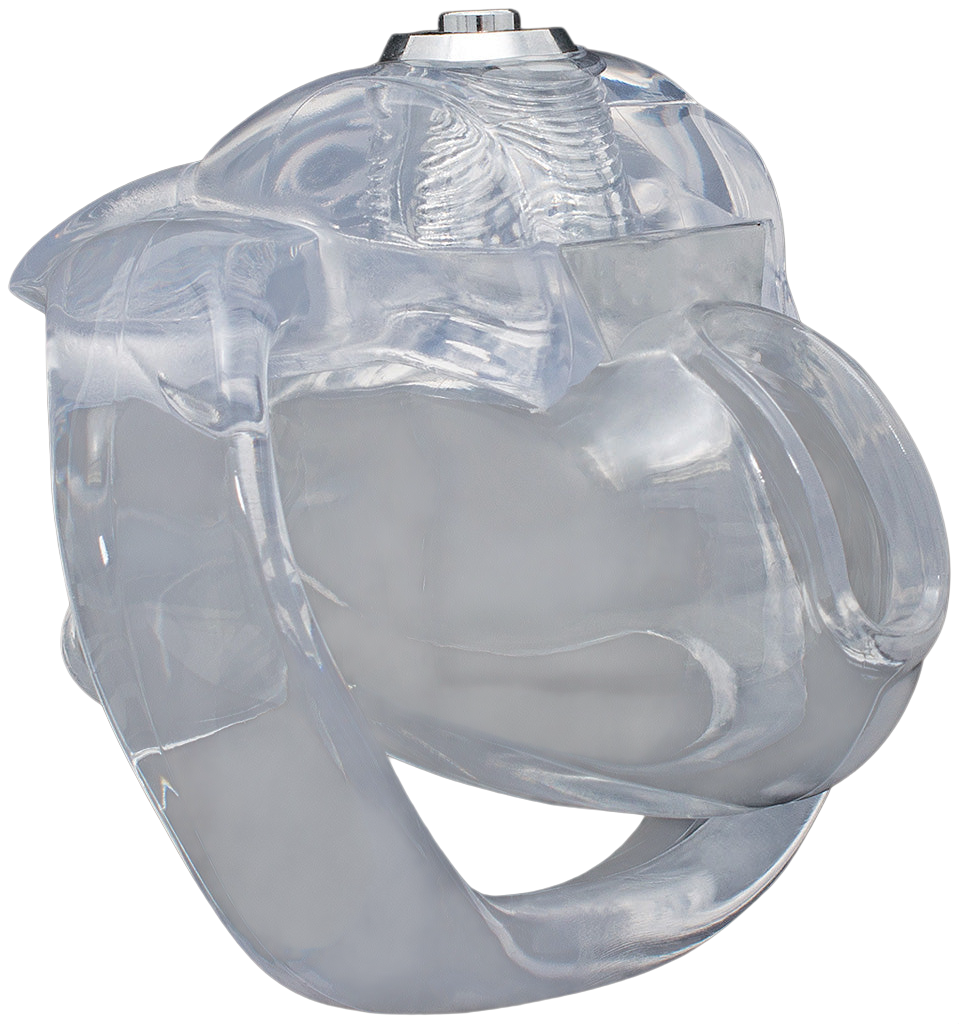 Xscockcage | Jaula de Castidad Transparente HT-V5 con Cerradura Inferior y Anillo Curvo
