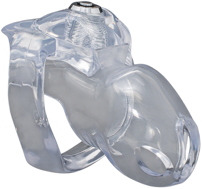 Xscockcage | Jaula de Castidad Transparente HT-V5 con Cerradura Inferior y Anillo Curvo