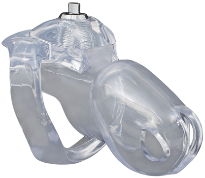 Xscockcage | Jaula de Castidad Transparente HT-V5 con Cerradura Inferior y Anillo Curvo