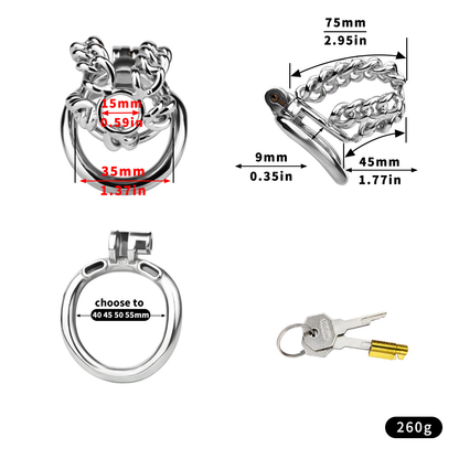 Xscockcage| Steel Chain CB Cage Chastity Cage– Hollow, Lockable, Breathable