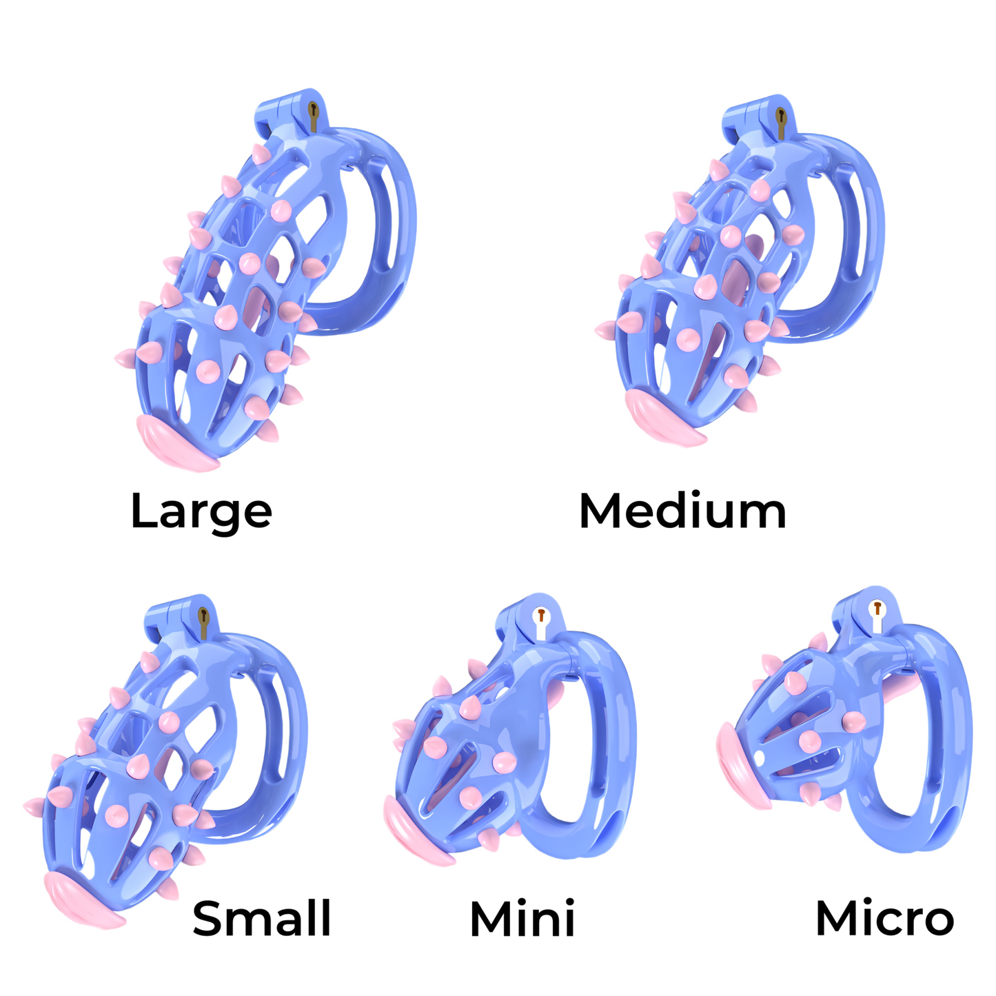 Xscockcage| Pink/Blue/Black/Purple/Clear/Green Cobra Spiked Chastity Cage