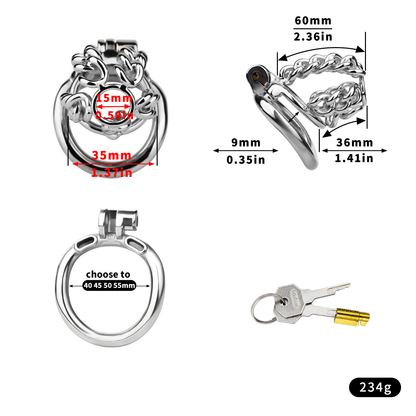 Xscockcage| Steel Chain CB Cage Chastity Cage– Hollow, Lockable, Breathable
