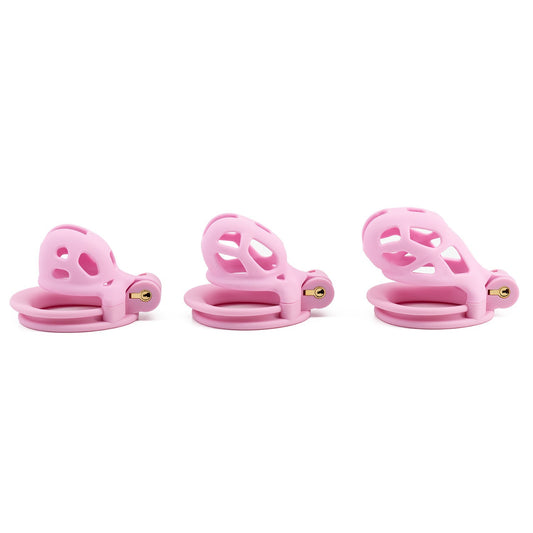 Xscockcage| Gaîne de chasteté en forme de cobra rose texture mate 2.0