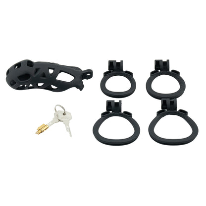 Xscockcage| Matte Texture Black Cobra Chastity Cage 2.0