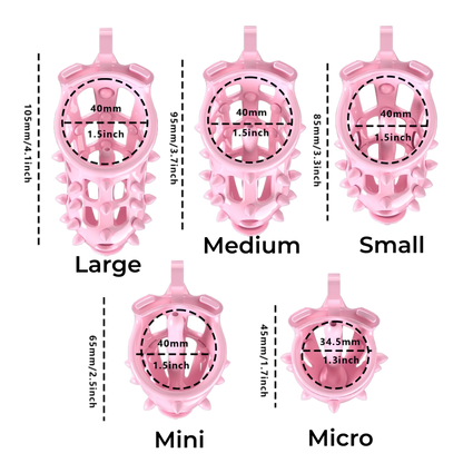 Xscockcage| Pink/Blue/Black/Purple/Clear/Green Cobra Spiked Chastity Cage