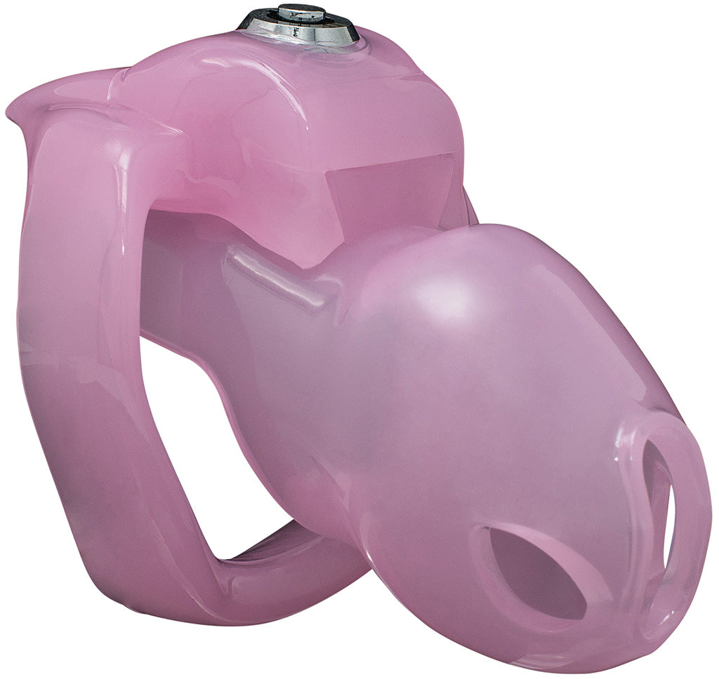 Pink HT-V5 Chastity Cage-Bottom Lock Small