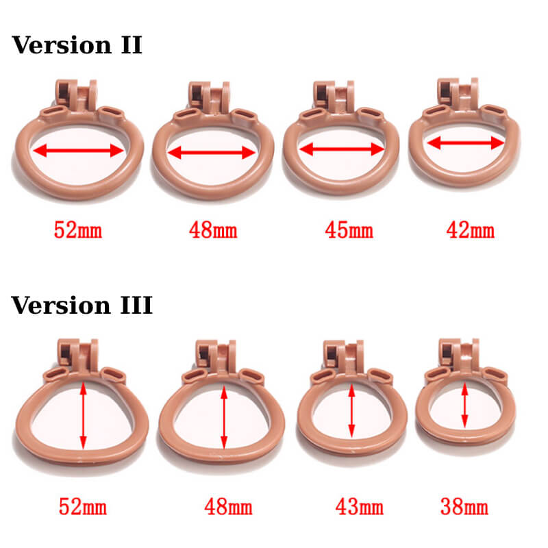 Carneous Chameleon Plastic Chastity Cage Version II Rings