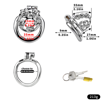 Xscockcage| Steel Chain CB Cage Chastity Cage– Hollow, Lockable, Breathable