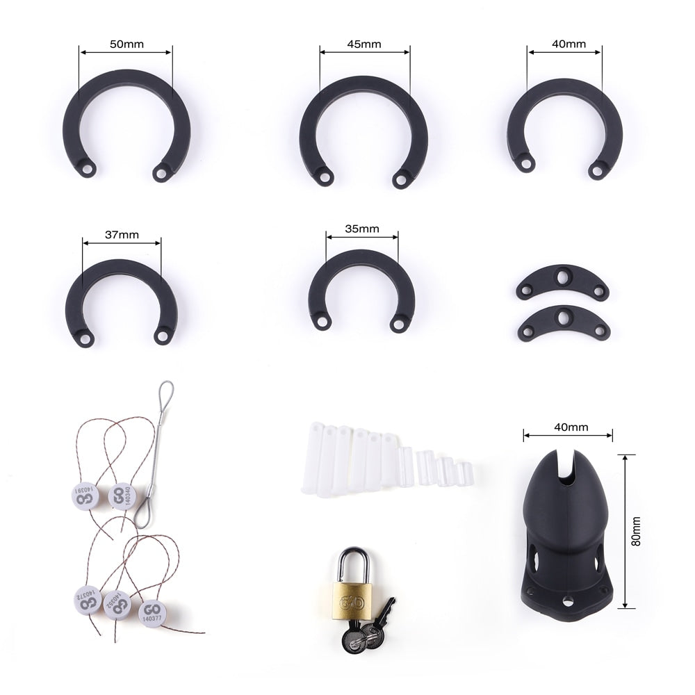 Black Silicone Soft Chastity CageBlack Silicone Soft Chastity Cage Small Set