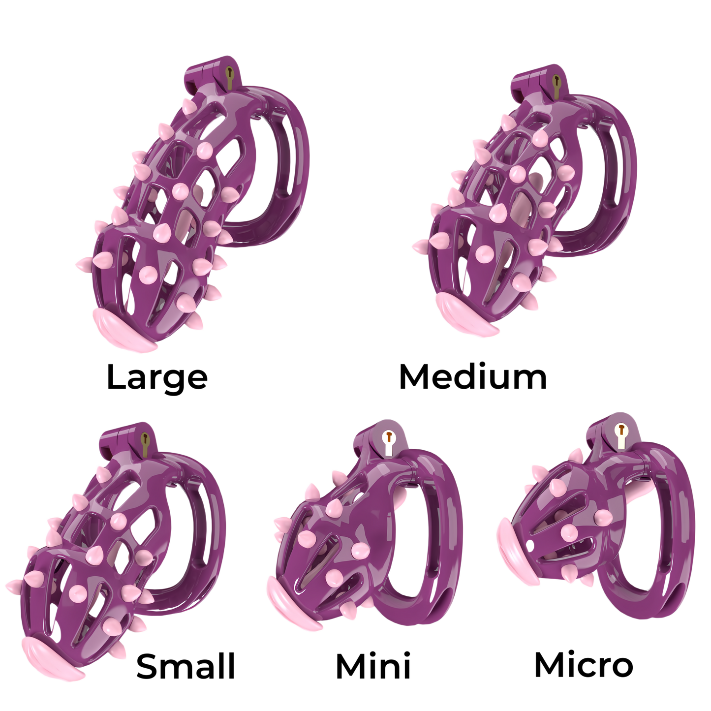 Xscockcage| Pink/Blue/Black/Purple/Clear/Green Cobra Spiked Chastity Cage
