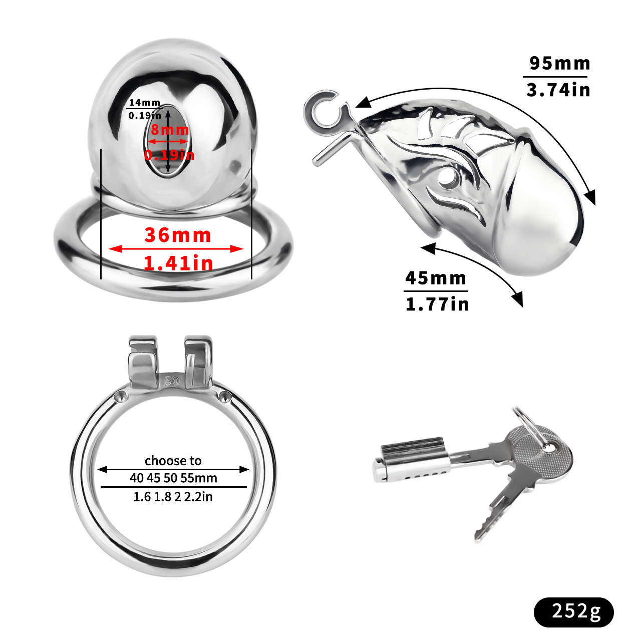 Xscockcage| Silver Wing Phantom Metal Hollow Lock Cage Chastity Cage