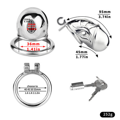 Xscockcage| Silver Wing Phantom Metal Hollow Lock Cage Chastity Cage