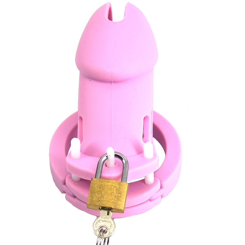 Xscockcage| Jaula para pene de silicona rosa grande